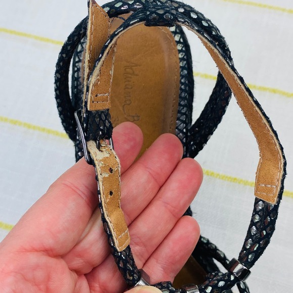 Adriana Barra Metallic Platform Espadrilles Womens 38 US 9 Made in Brazil Luxe - Picture 11 of 12